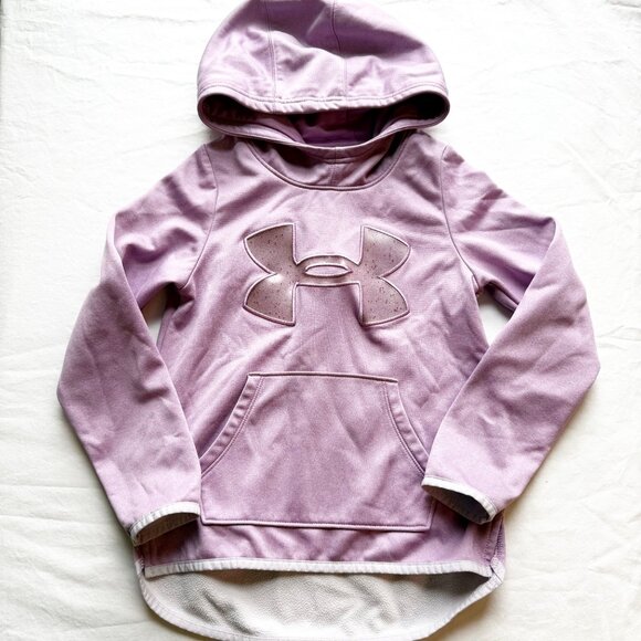Under Armour Loose Fit Girls Hoodie YXS Purple Polyester - Picture 1 of 7